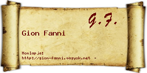 Gion Fanni névjegykártya